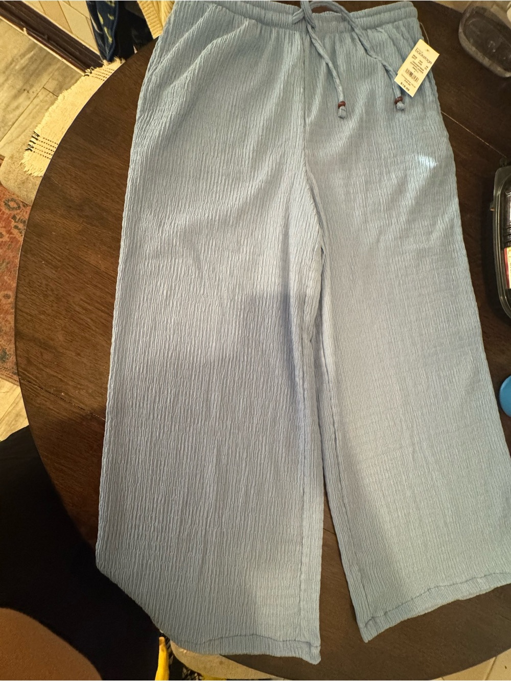 Macy's Light Blue Men's Drawstring Wide-Leg Sweatpants